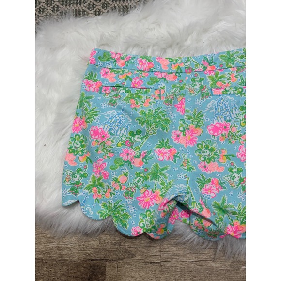 Disney x Lilly Pulitzer Mickey Minnie Mouse Floral Scallop Buttercup Shorts 8 - Picture 2 of 10